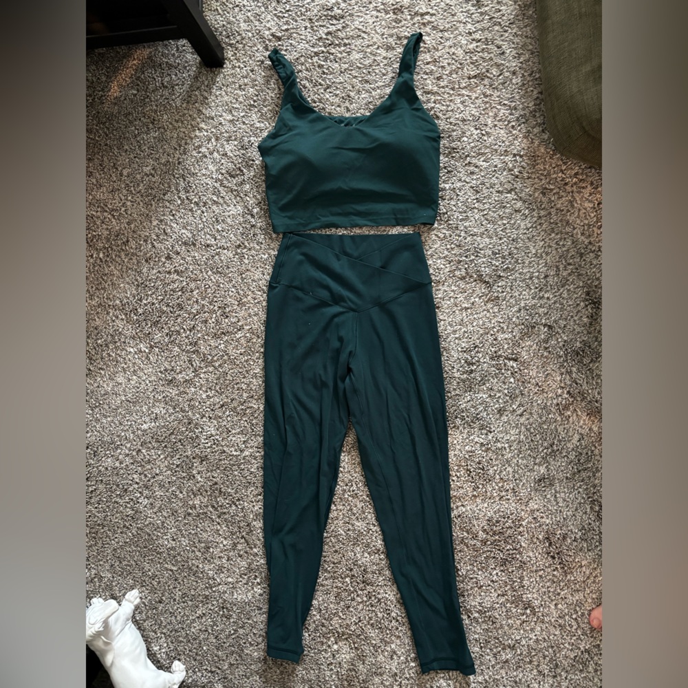 Off-Line by Aerie Dark Green Workout Set